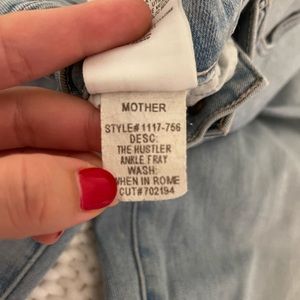 Mother hustler ankle fray jeans